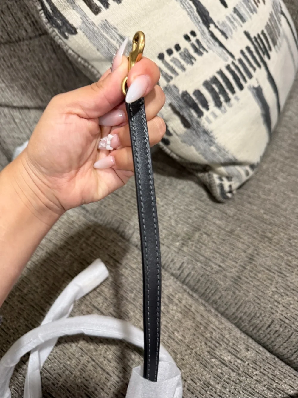 Coach black Leather Crossbody Strap with Gold-Tone Hardware